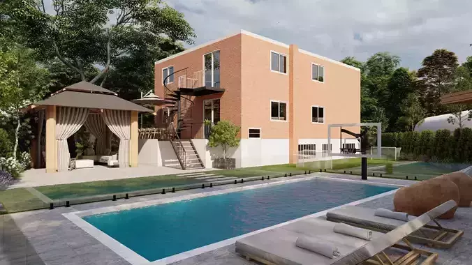 Garden Landscape 3D Model - SketchUp and Lumion Scene 