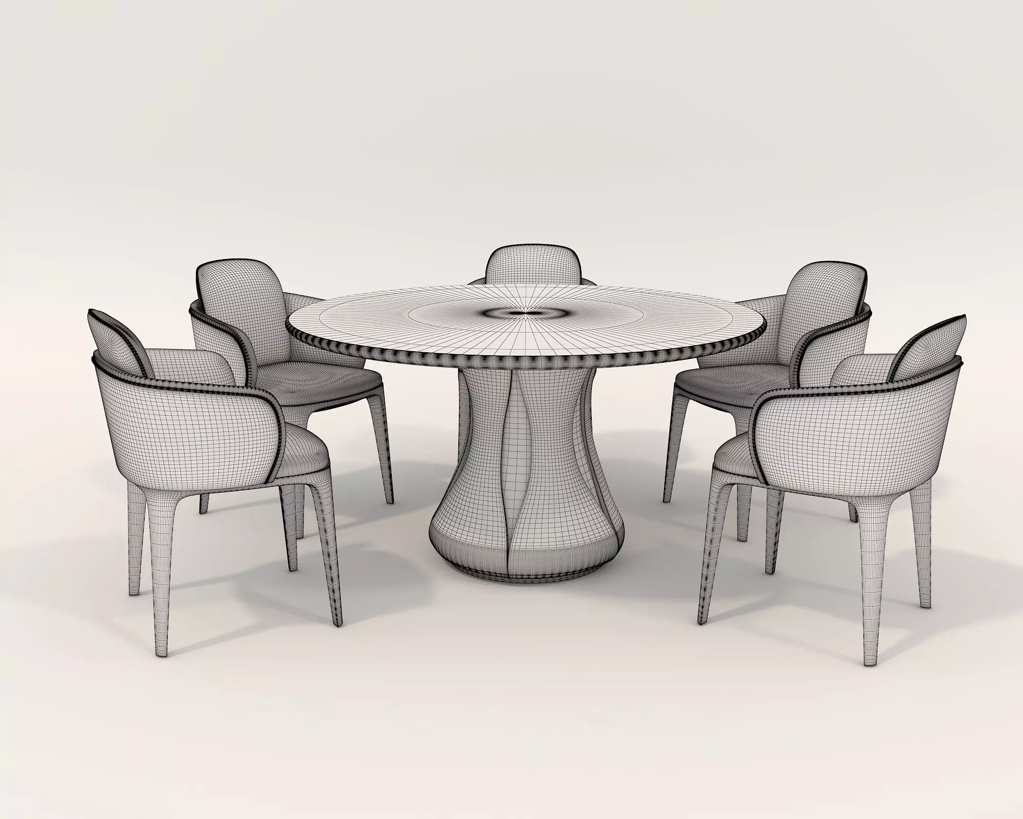 Modern Dining Table and Chairs 25 3D model_9