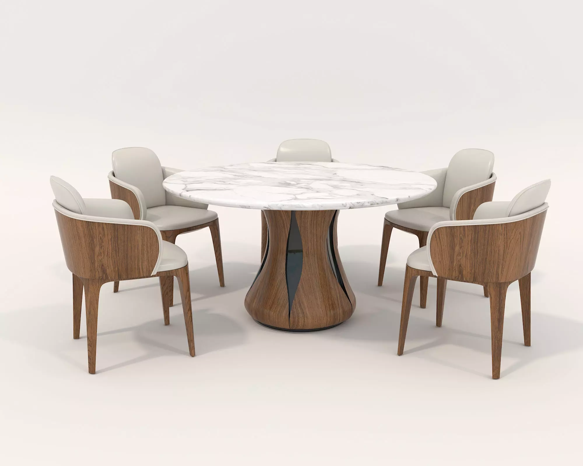Modern Dining Table and Chairs 25 3D model_0