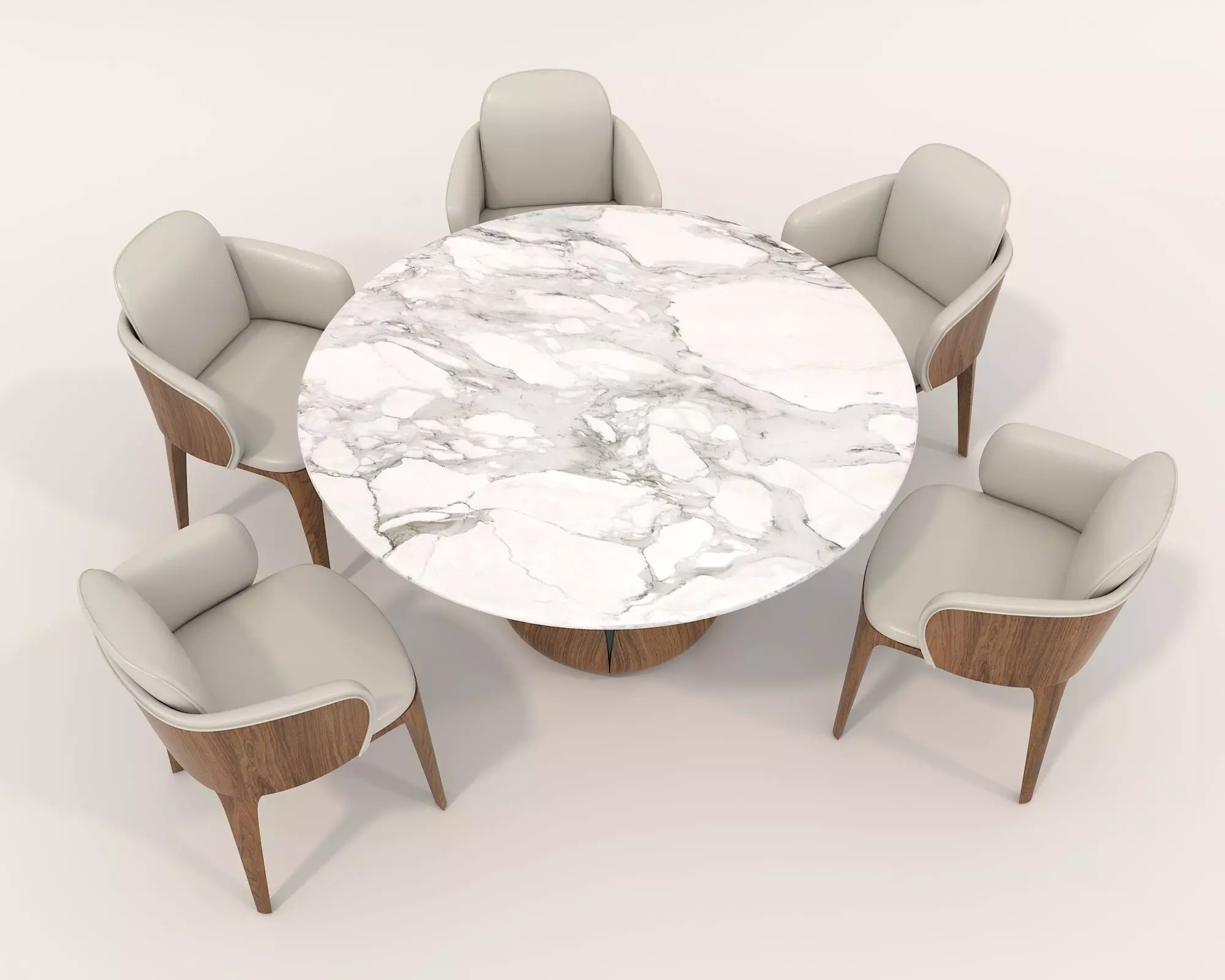 Modern Dining Table and Chairs 25 3D model_1