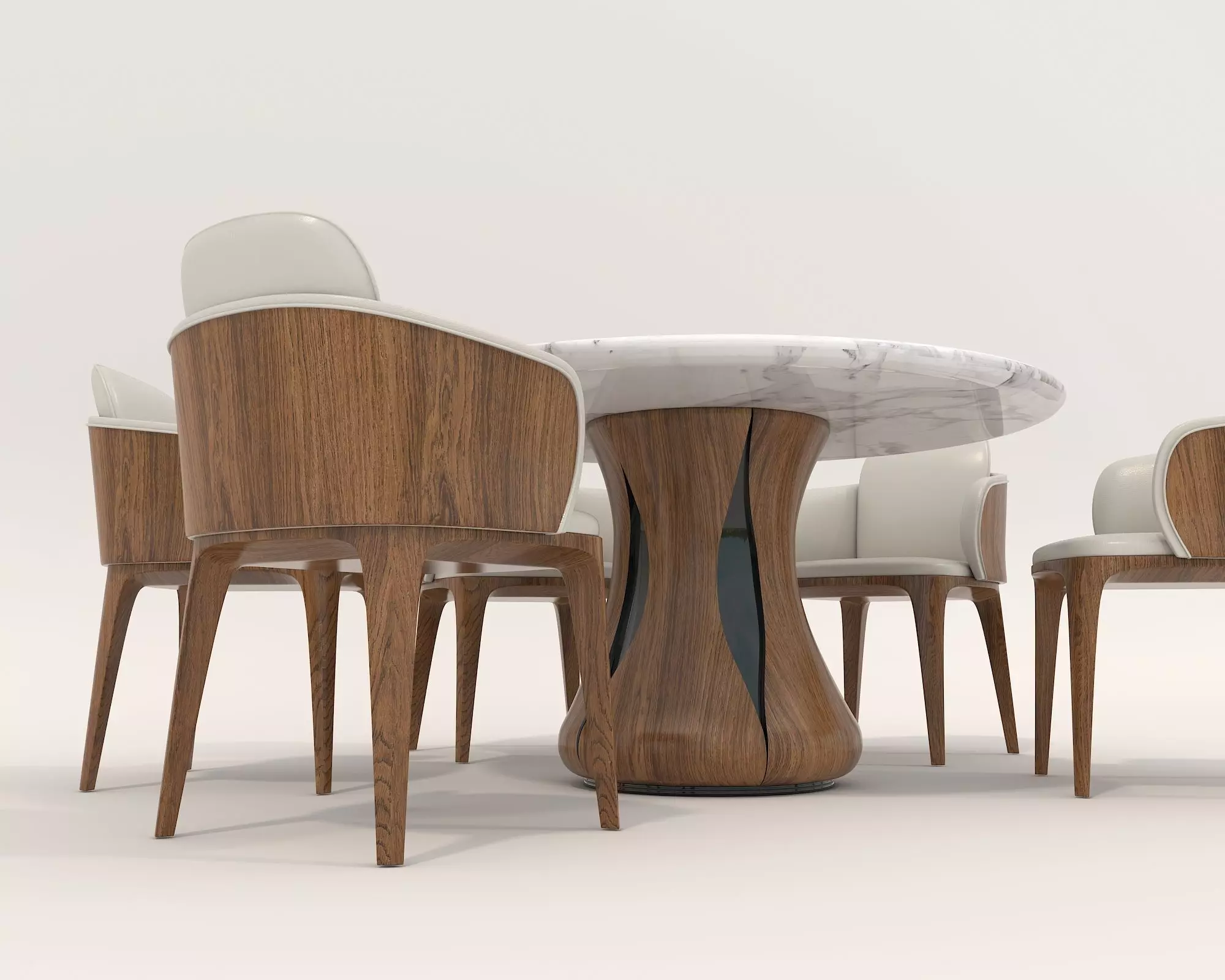 Modern Dining Table and Chairs 25 3D model_2