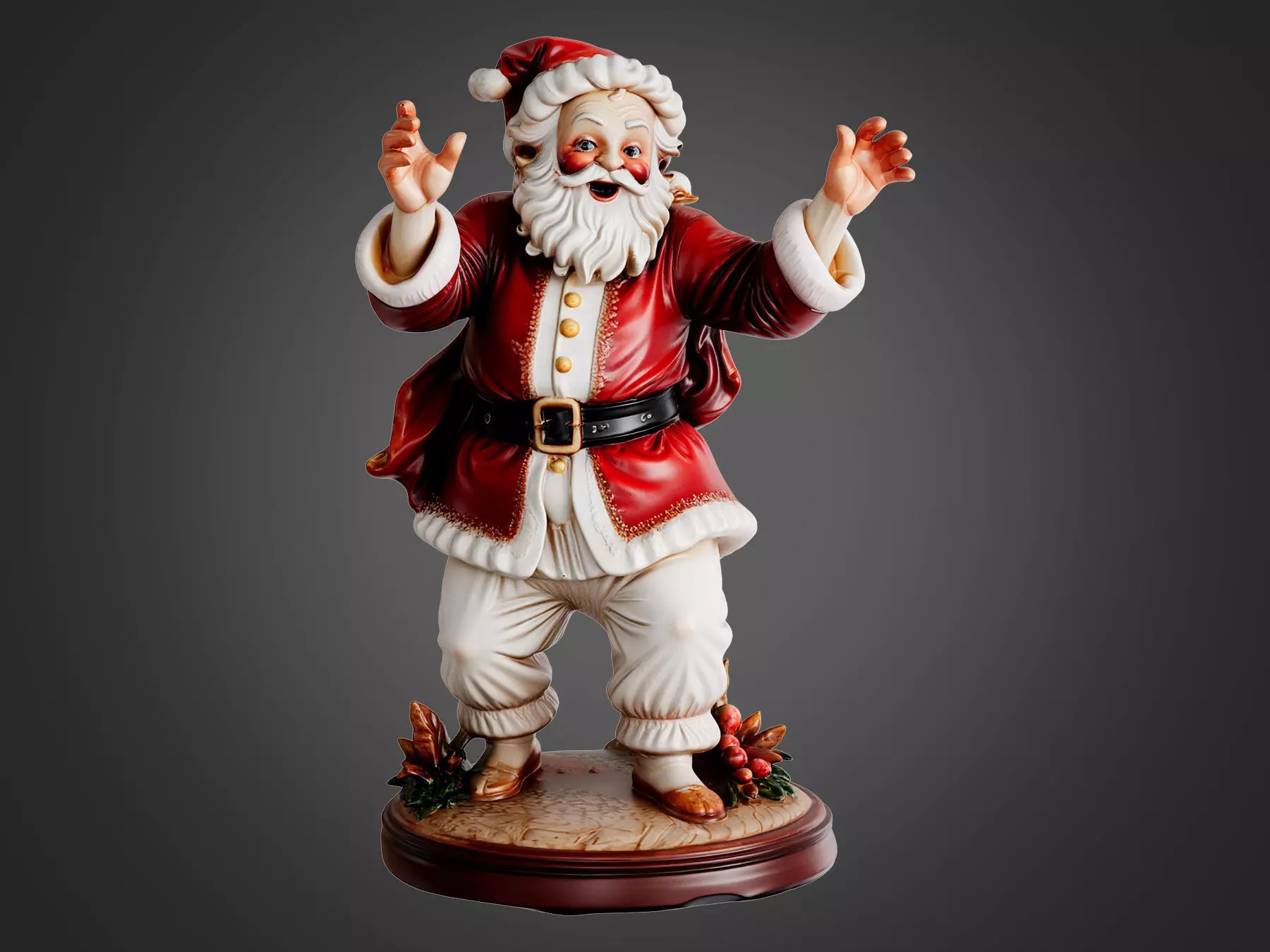 Santa Claus Statue 3d print ready 3D print model_6