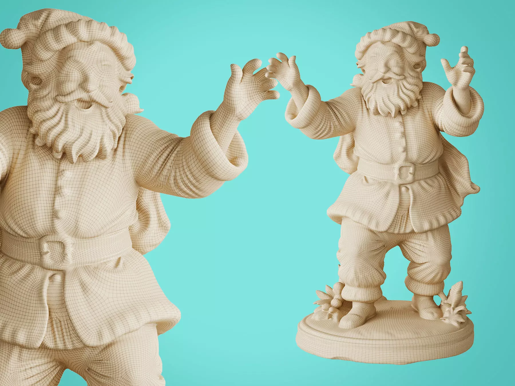 Santa Claus Statue 3d print ready 3D print model_5
