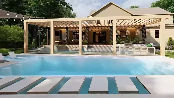 Garden Landscape 3D Model - SketchUp and Lumion Scene 