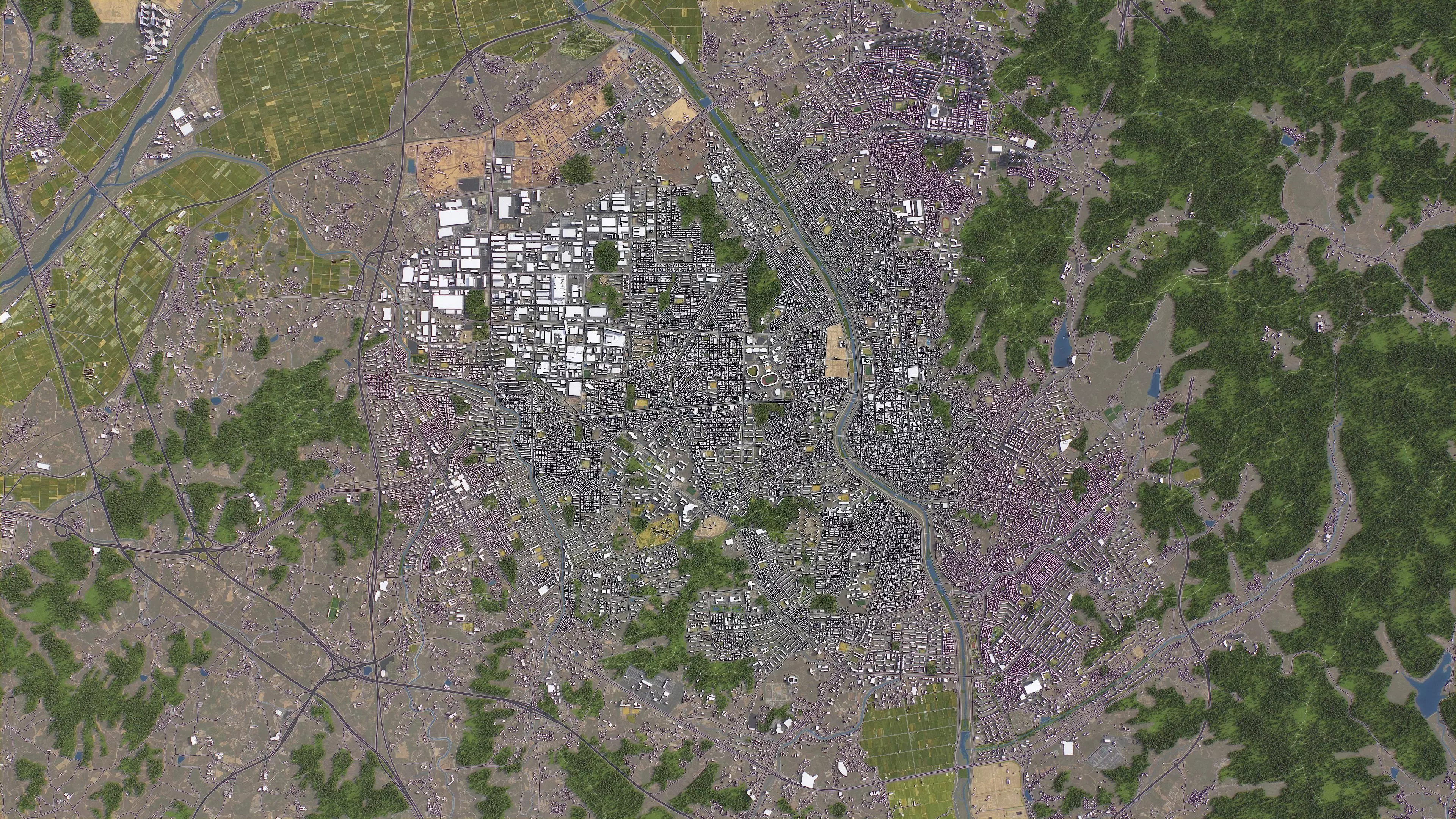 Cheongju - 3D City Topography Terrain 3D Model Collection_29