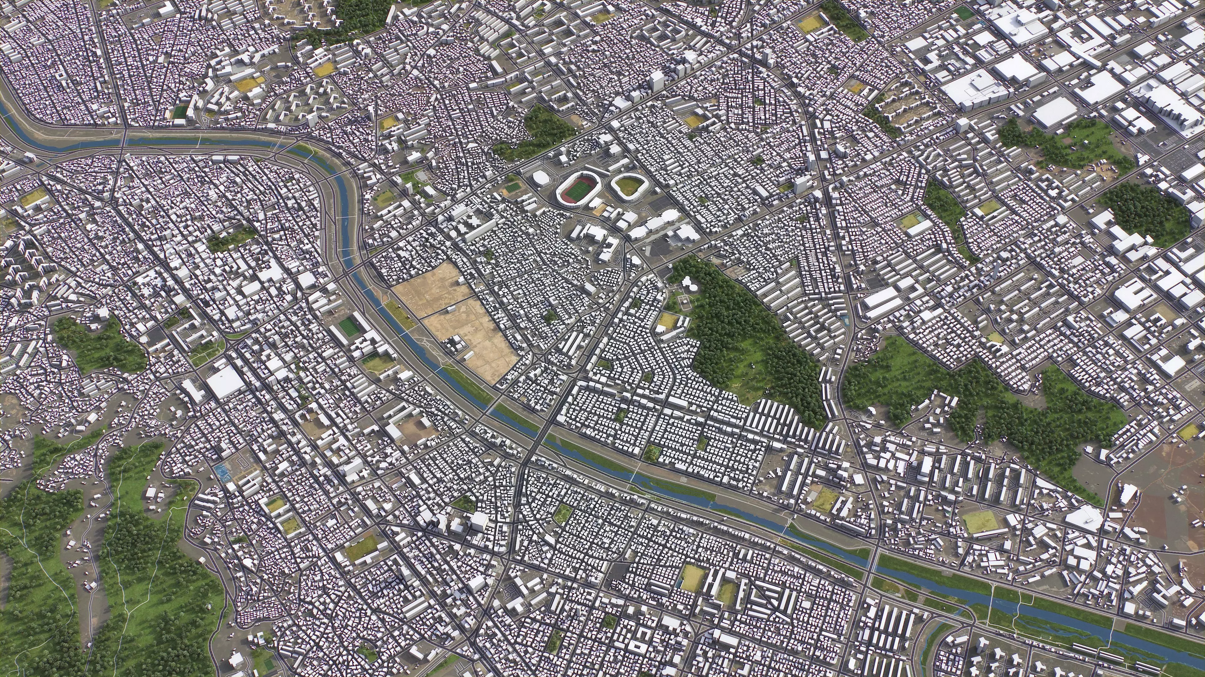 Cheongju - 3D City Topography Terrain 3D Model Collection_13