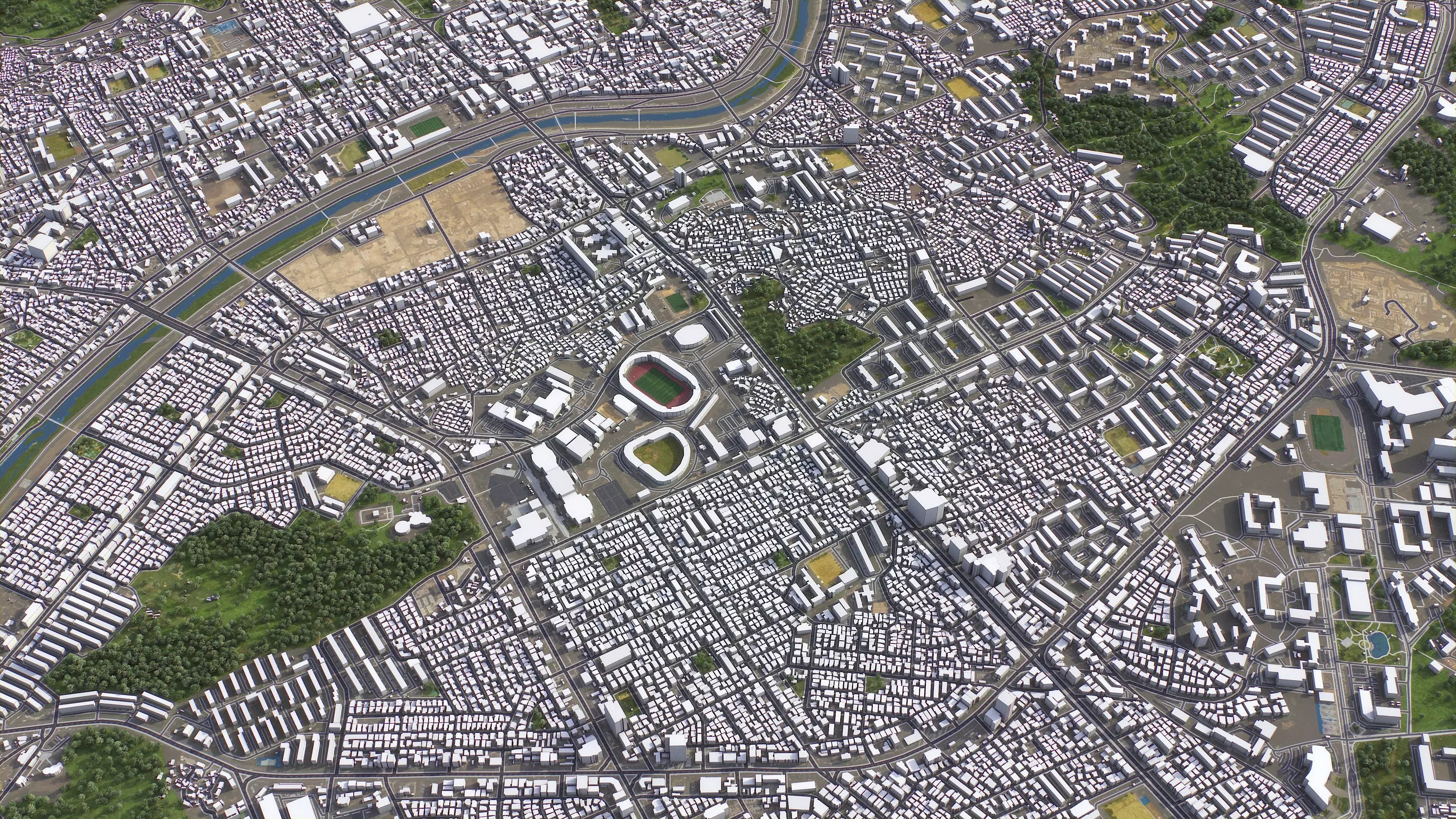 Cheongju - 3D City Topography Terrain 3D Model Collection_9