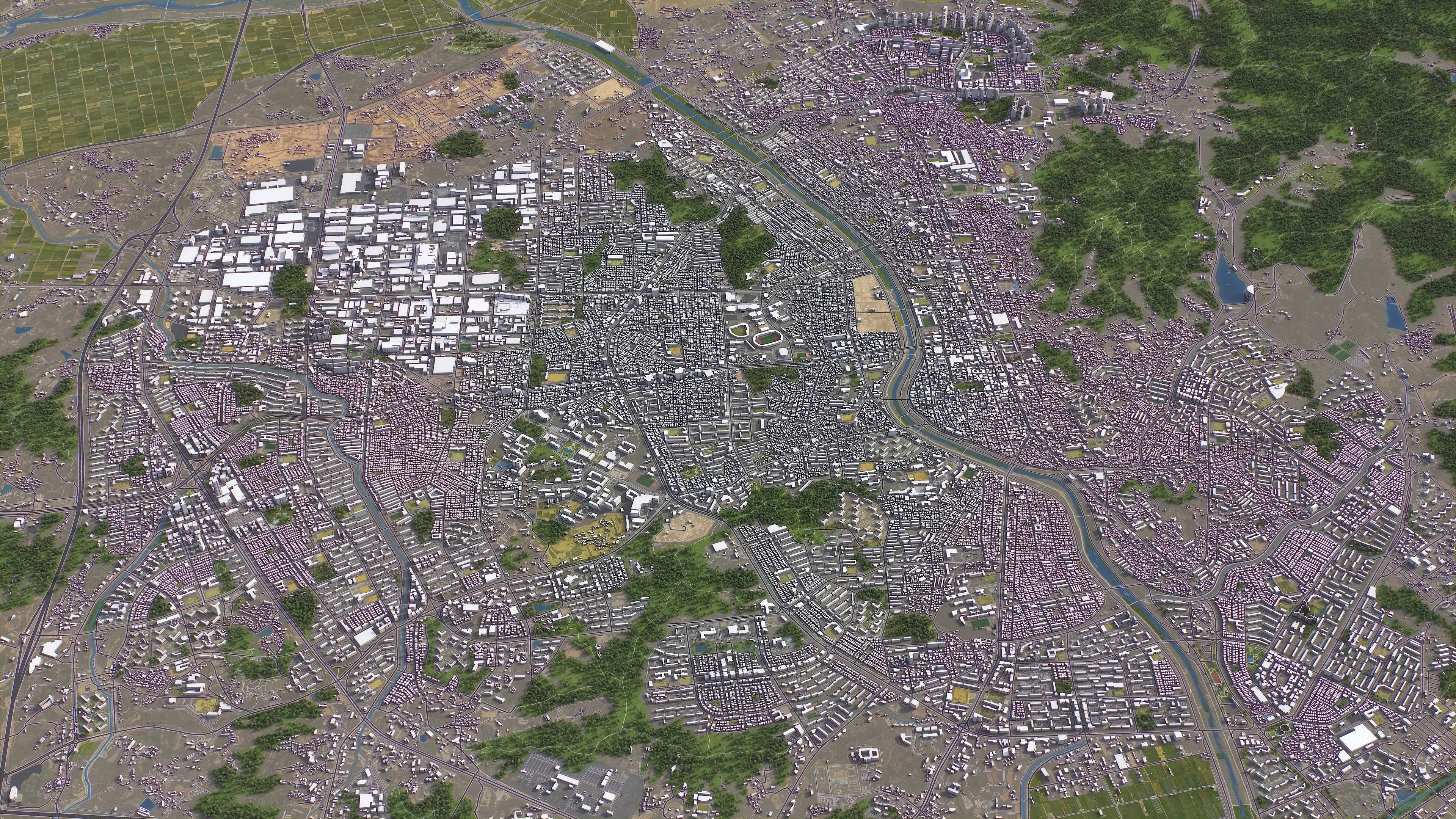 Cheongju - 3D City Topography Terrain 3D Model Collection_21