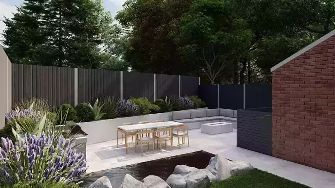 Garden Landscape 3D Model - SketchUp and Lumion Scene 