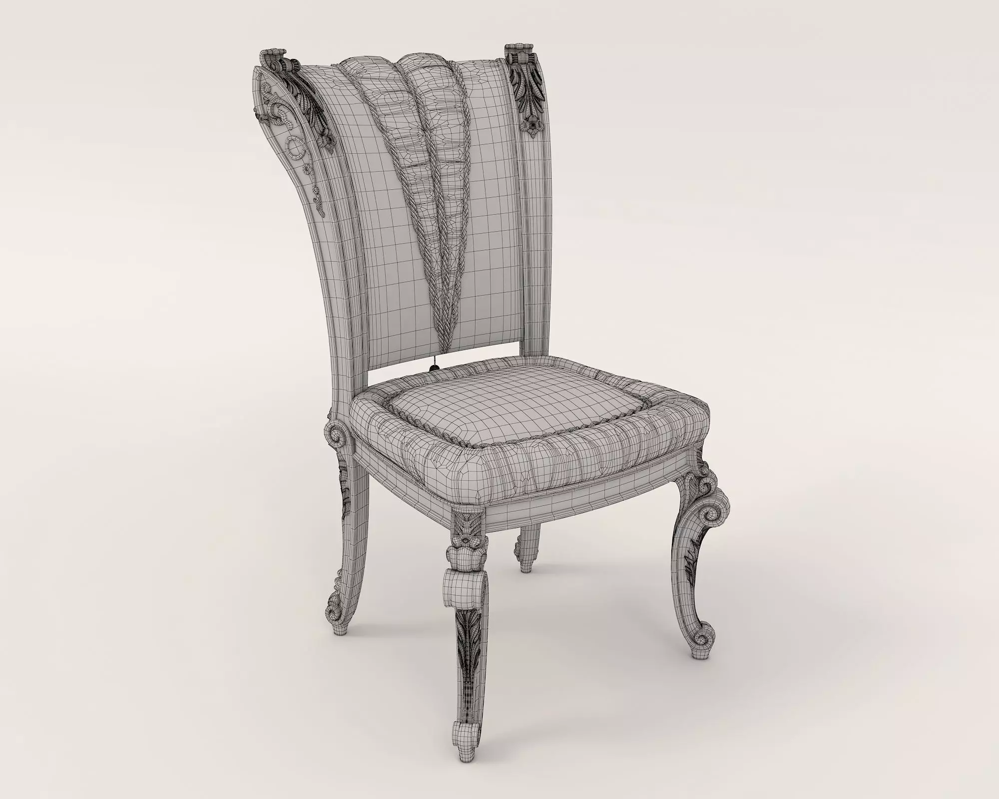 Classic European style Dining Table and Chairs 27 3D model_11