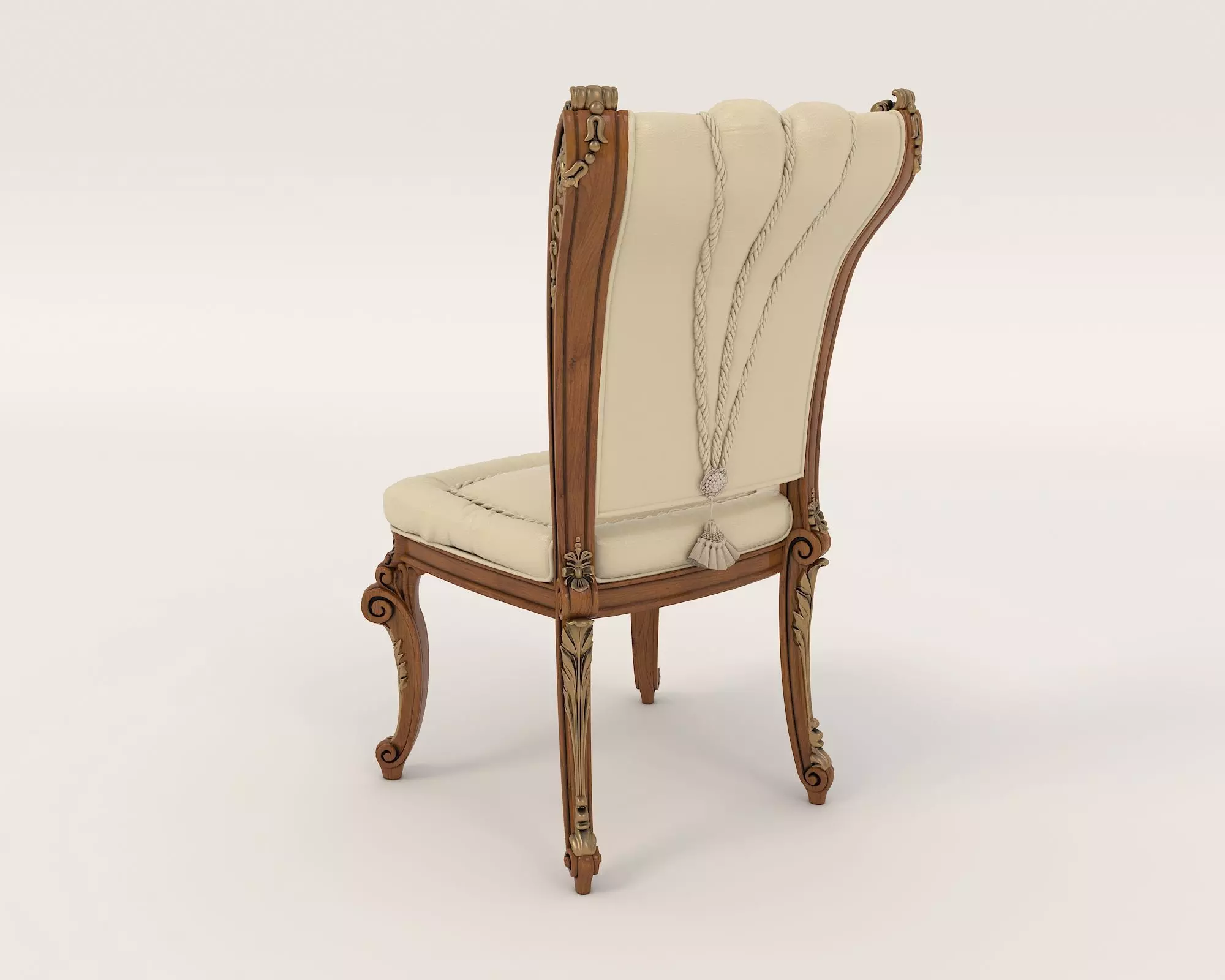 Classic European style Dining Table and Chairs 27 3D model_8