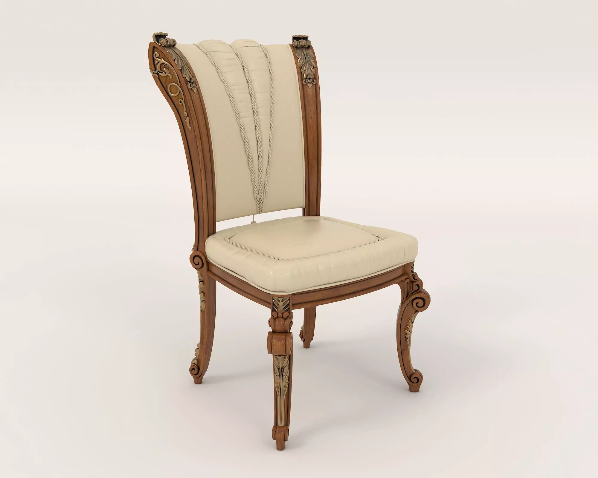 Classic European style Dining Table and Chairs 27 3D model_7