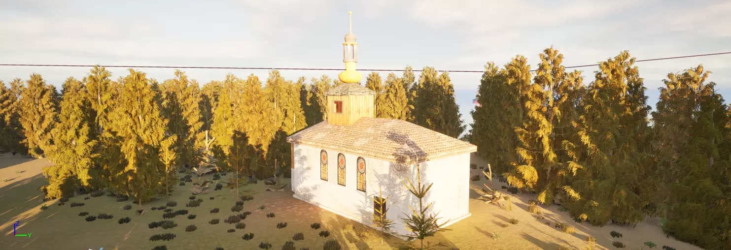 old church Low-poly 3D model_2