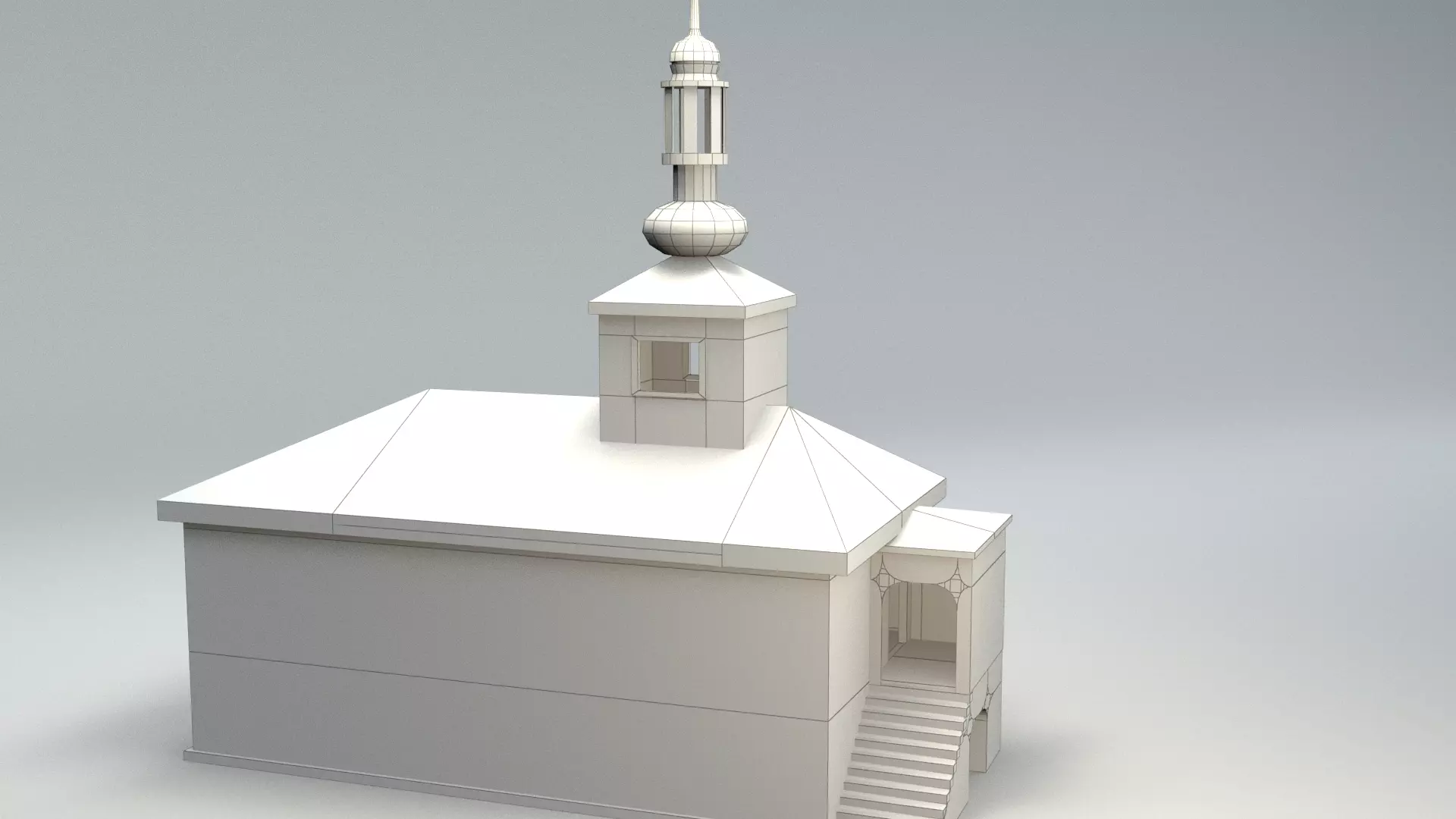 old church Low-poly 3D model_10