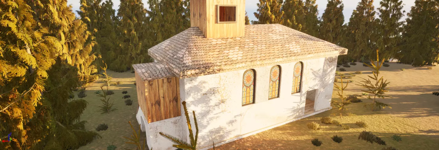 old church Low-poly 3D model_1
