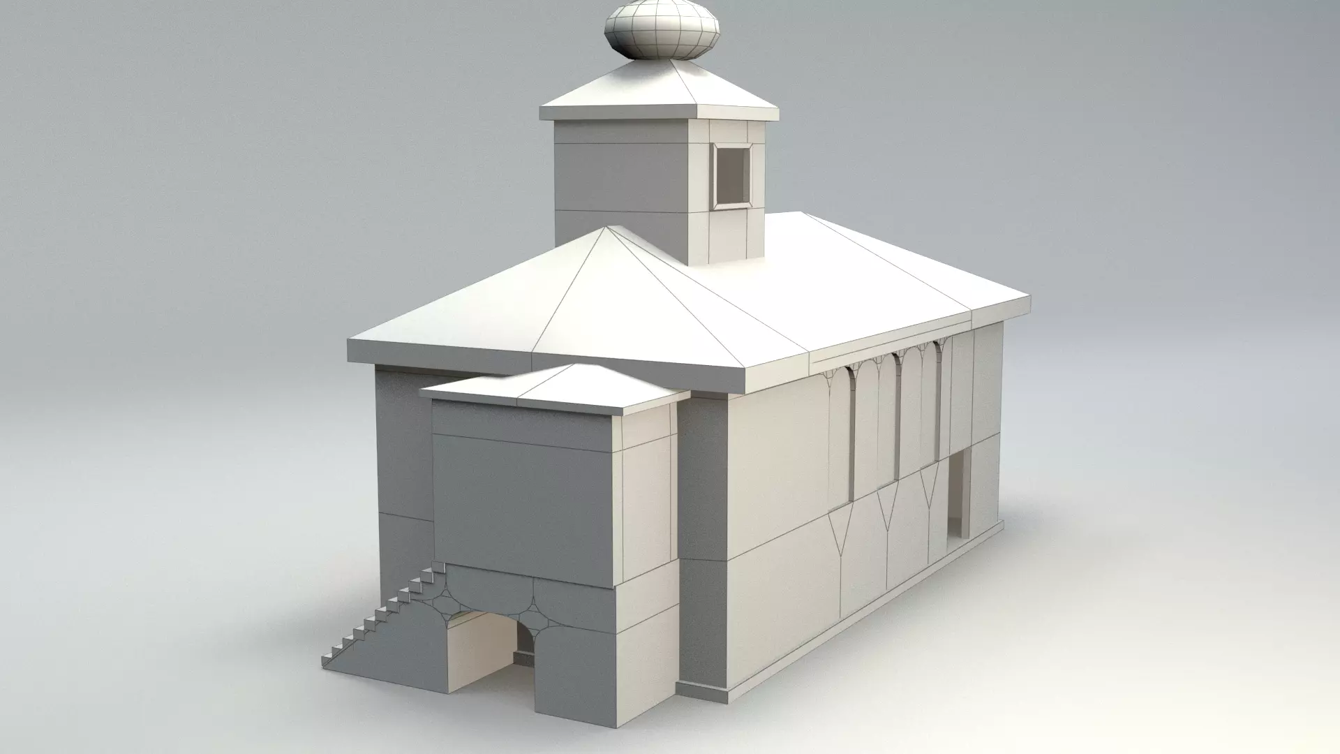 old church Low-poly 3D model_11