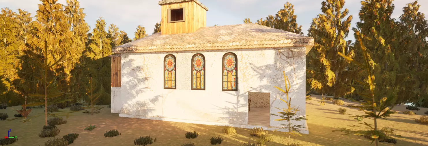old church Low-poly 3D model_0