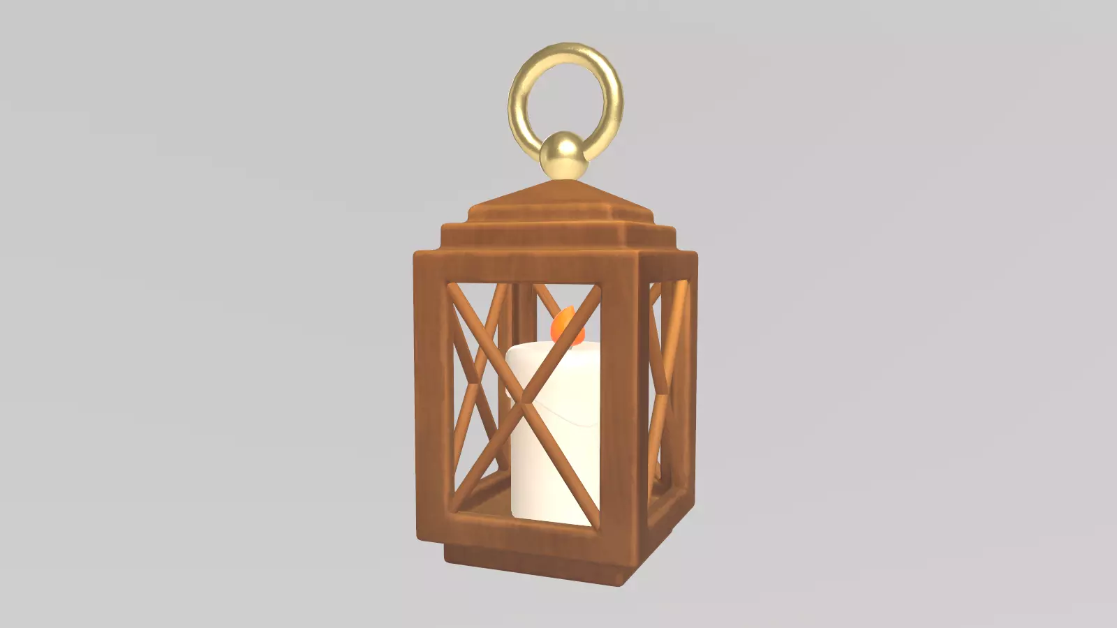 Stylized Low-Poly Medieval Lantern Low-poly 3D model_13