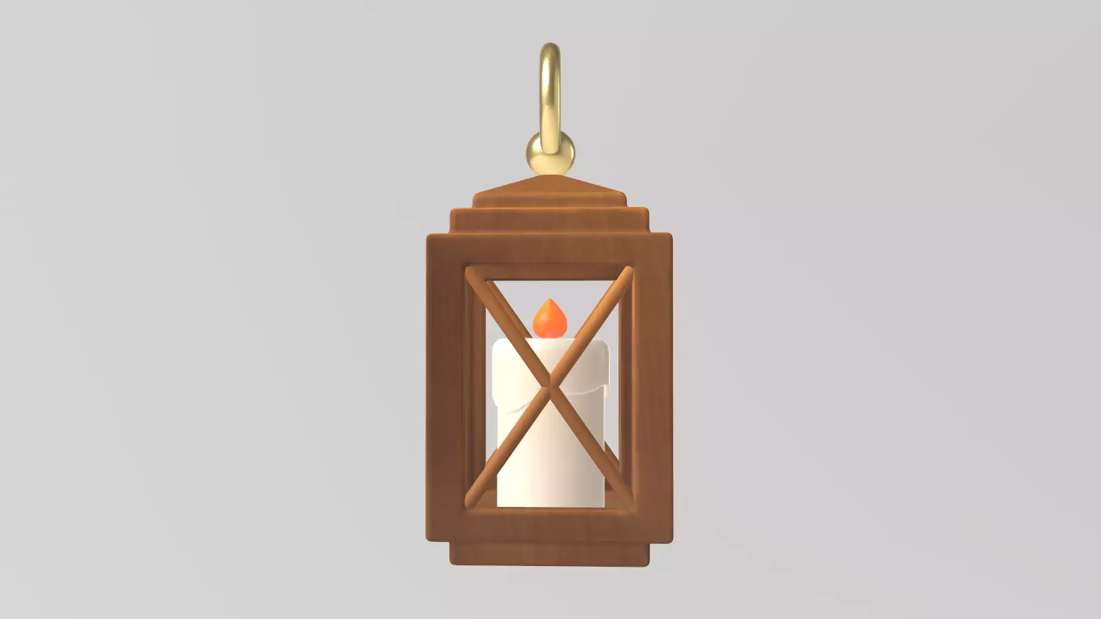 Stylized Low-Poly Medieval Lantern Low-poly 3D model_14