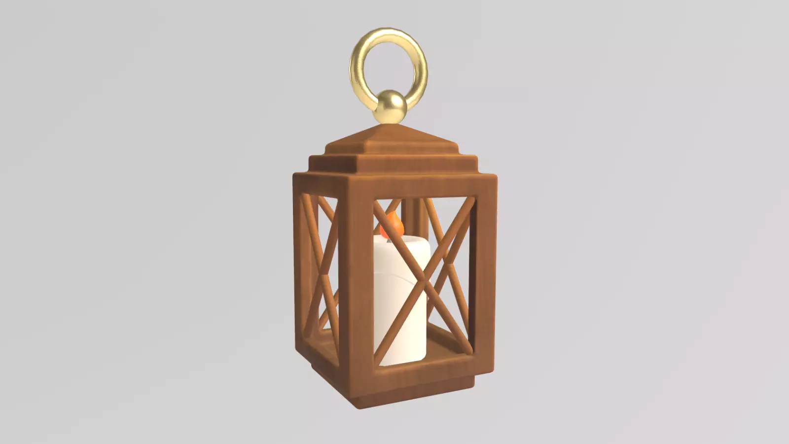 Stylized Low-Poly Medieval Lantern Low-poly 3D model_11