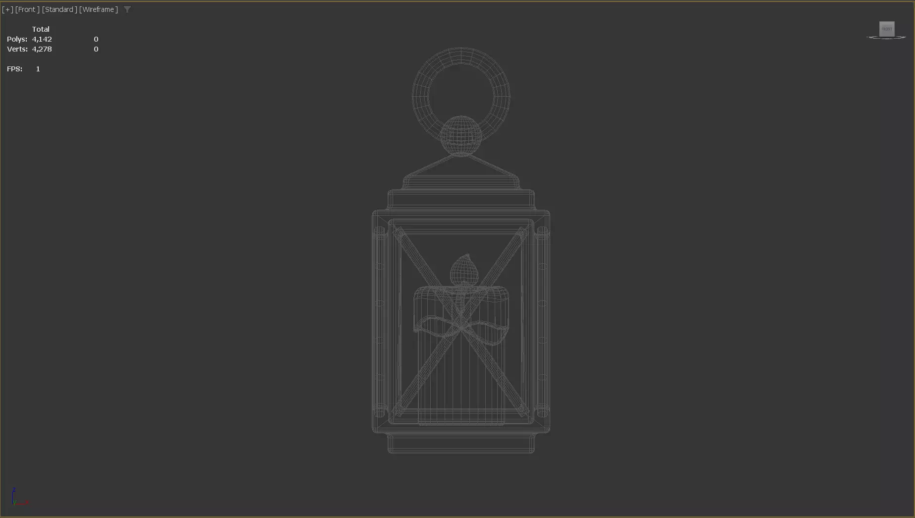 Stylized Low-Poly Medieval Lantern Low-poly 3D model_19