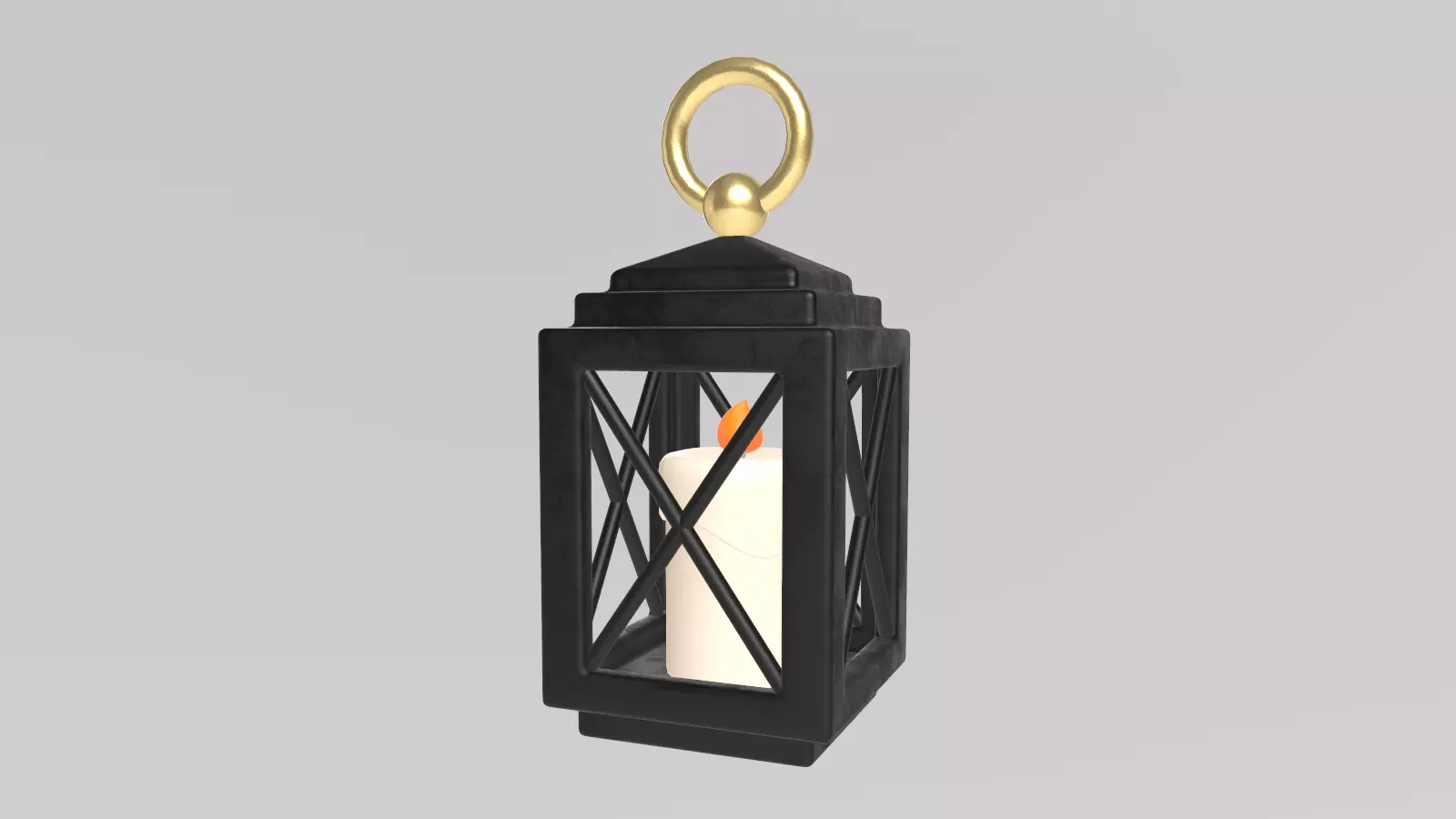 Stylized Low-Poly Medieval Lantern Low-poly 3D model_5