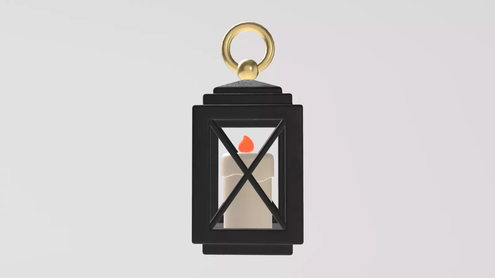 Stylized Low-Poly Medieval Lantern Low-poly 3D model_7