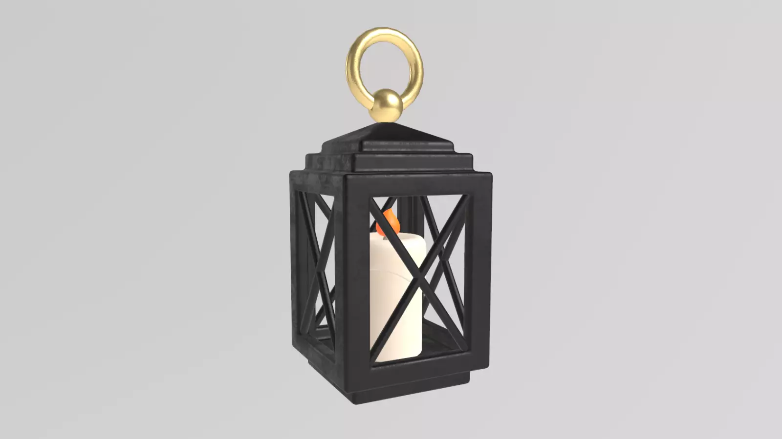Stylized Low-Poly Medieval Lantern Low-poly 3D model_3