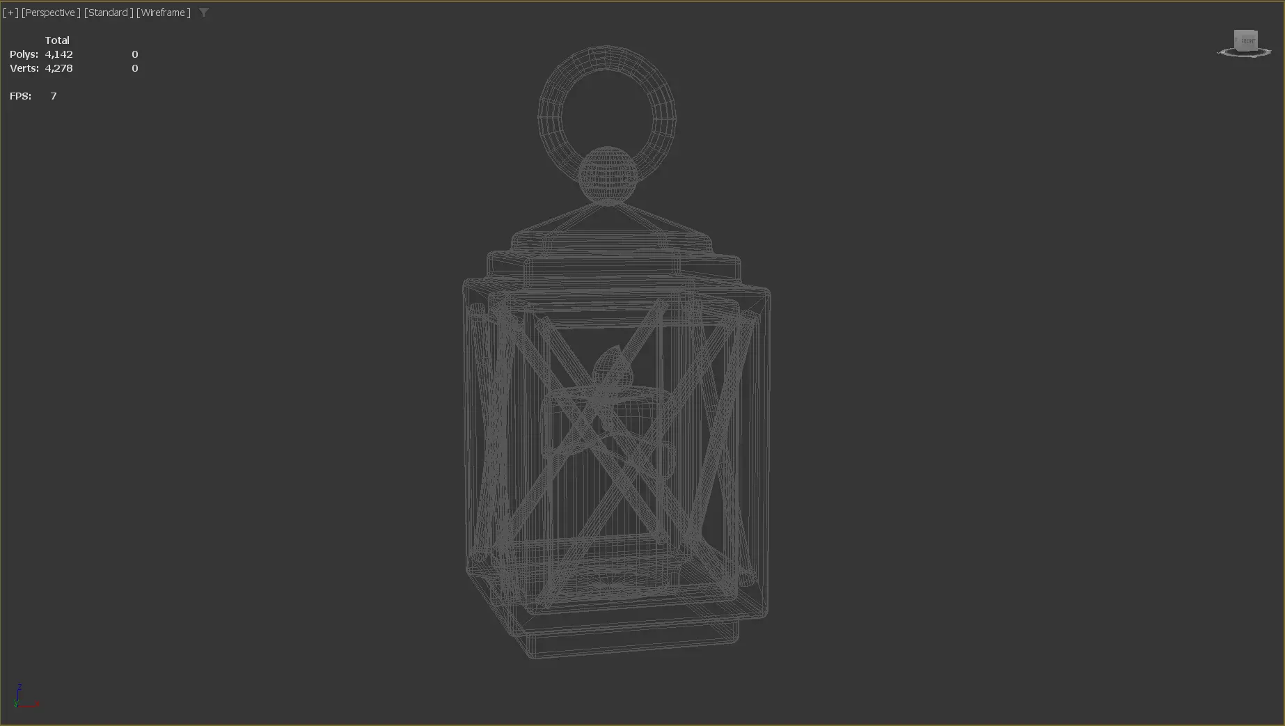 Stylized Low-Poly Medieval Lantern Low-poly 3D model_20