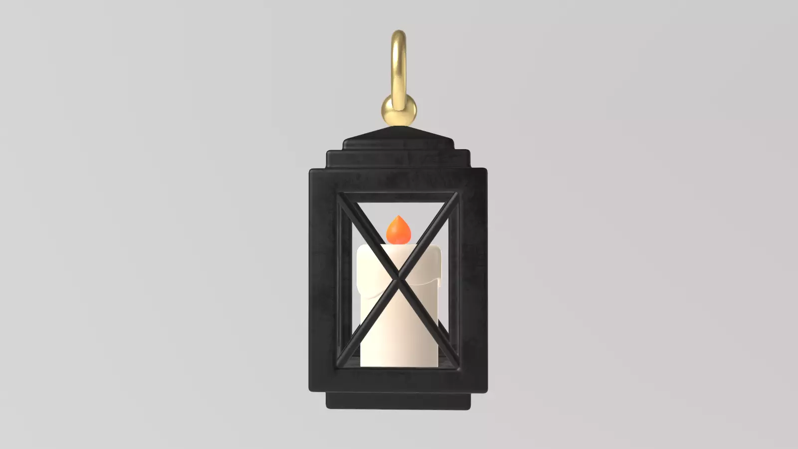 Stylized Low-Poly Medieval Lantern Low-poly 3D model_6