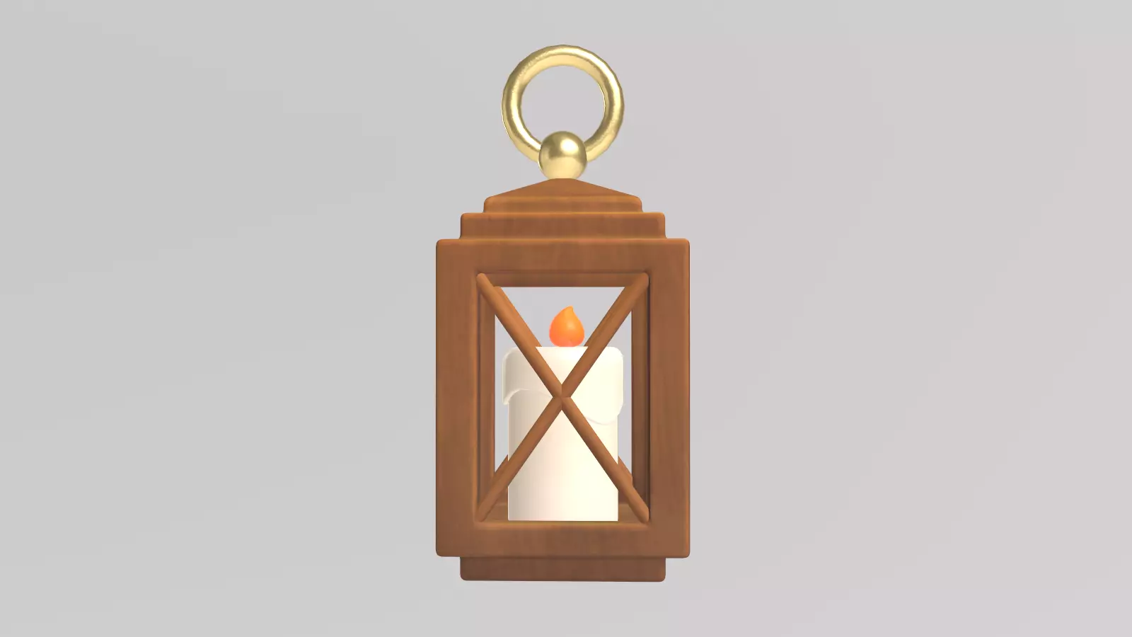 Stylized Low-Poly Medieval Lantern Low-poly 3D model_12