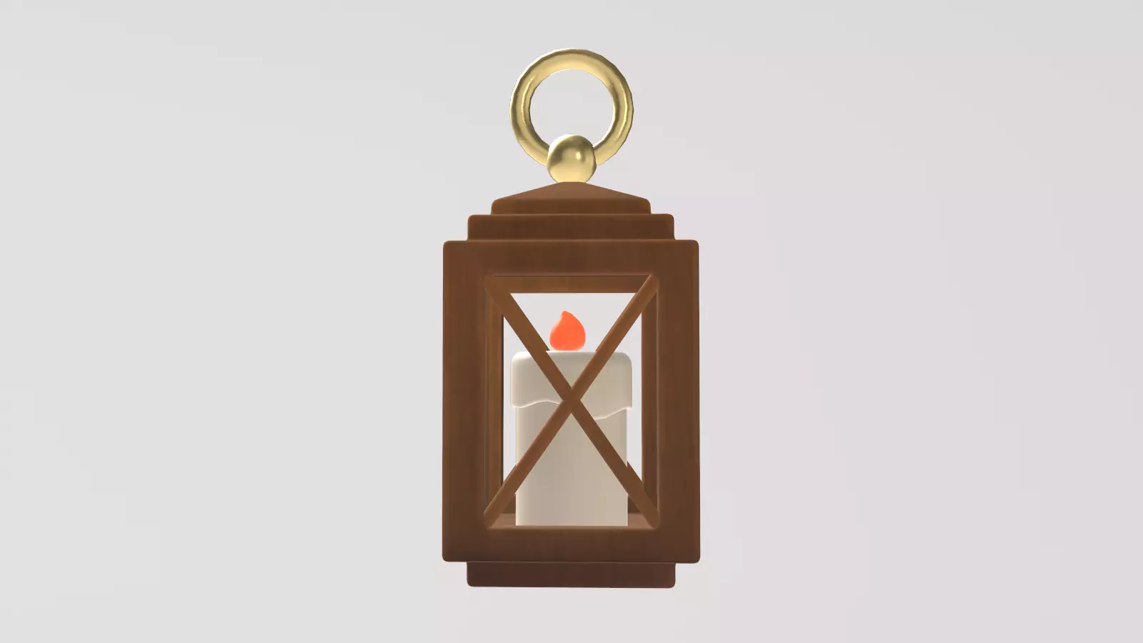 Stylized Low-Poly Medieval Lantern Low-poly 3D model_15