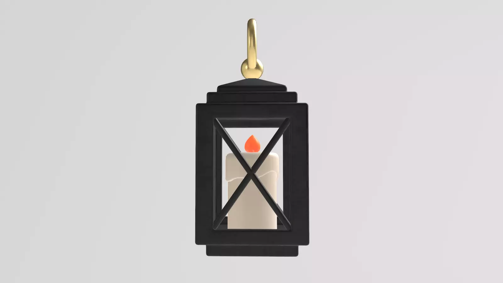 Stylized Low-Poly Medieval Lantern Low-poly 3D model_8