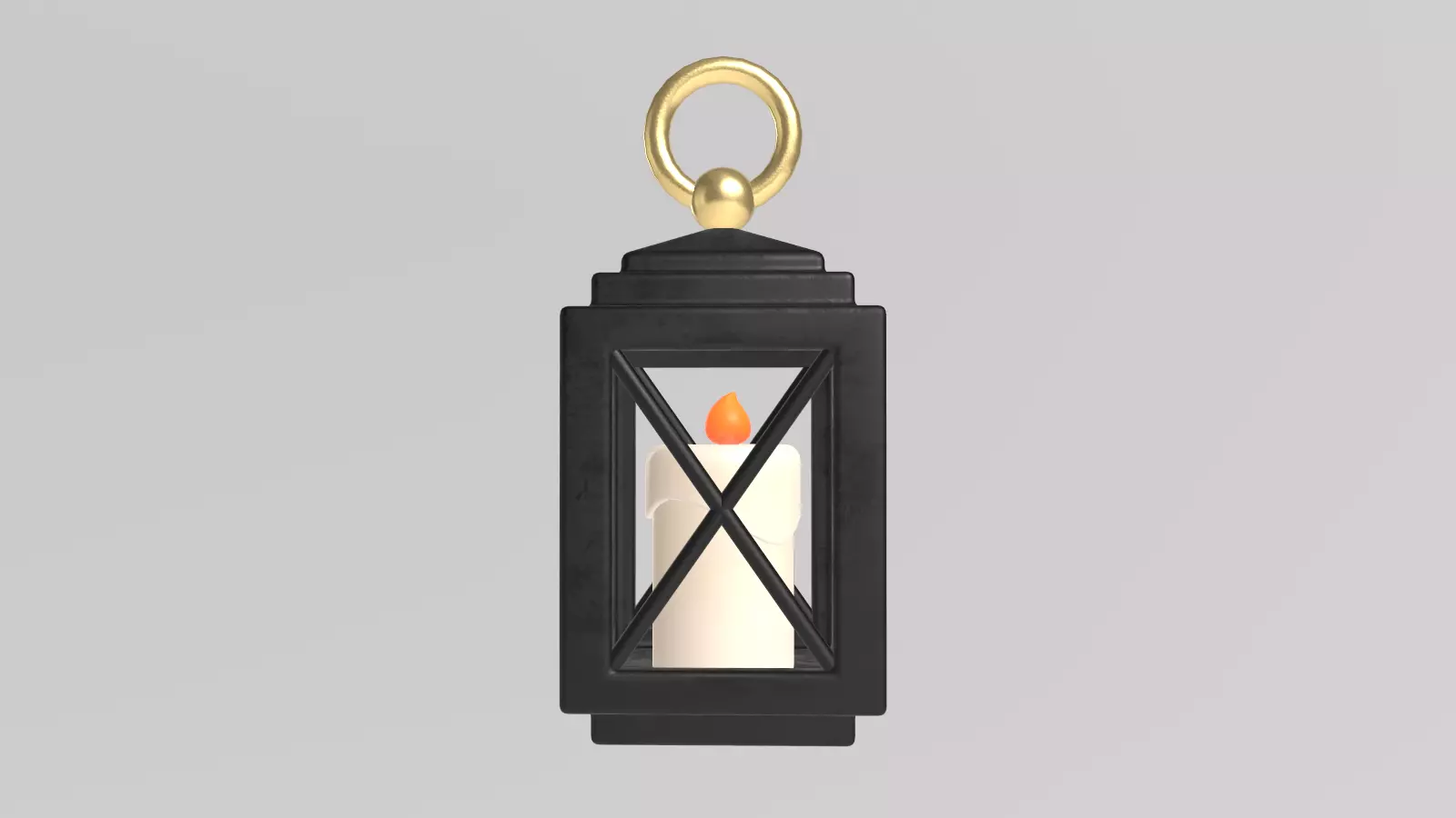 Stylized Low-Poly Medieval Lantern Low-poly 3D model_4