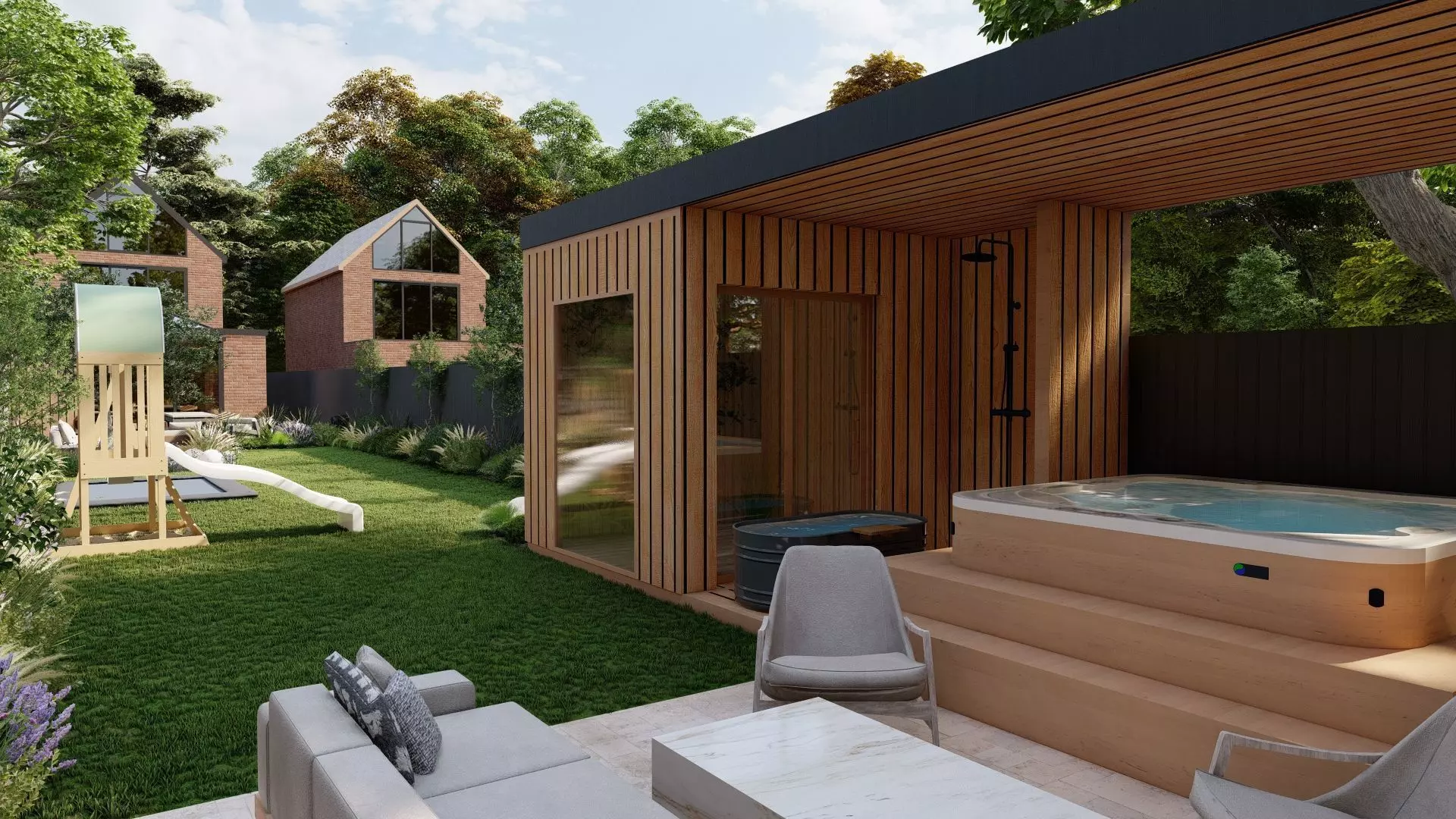 Garden Landscape 3D Model - SketchUp and Lumion Scene 3D model_1