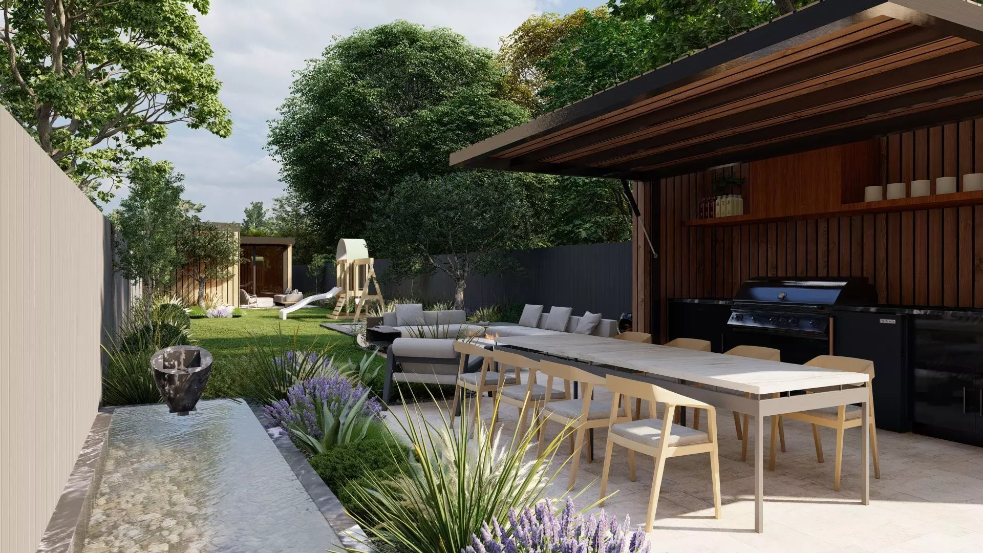 Garden Landscape 3D Model - SketchUp and Lumion Scene 3D model_0