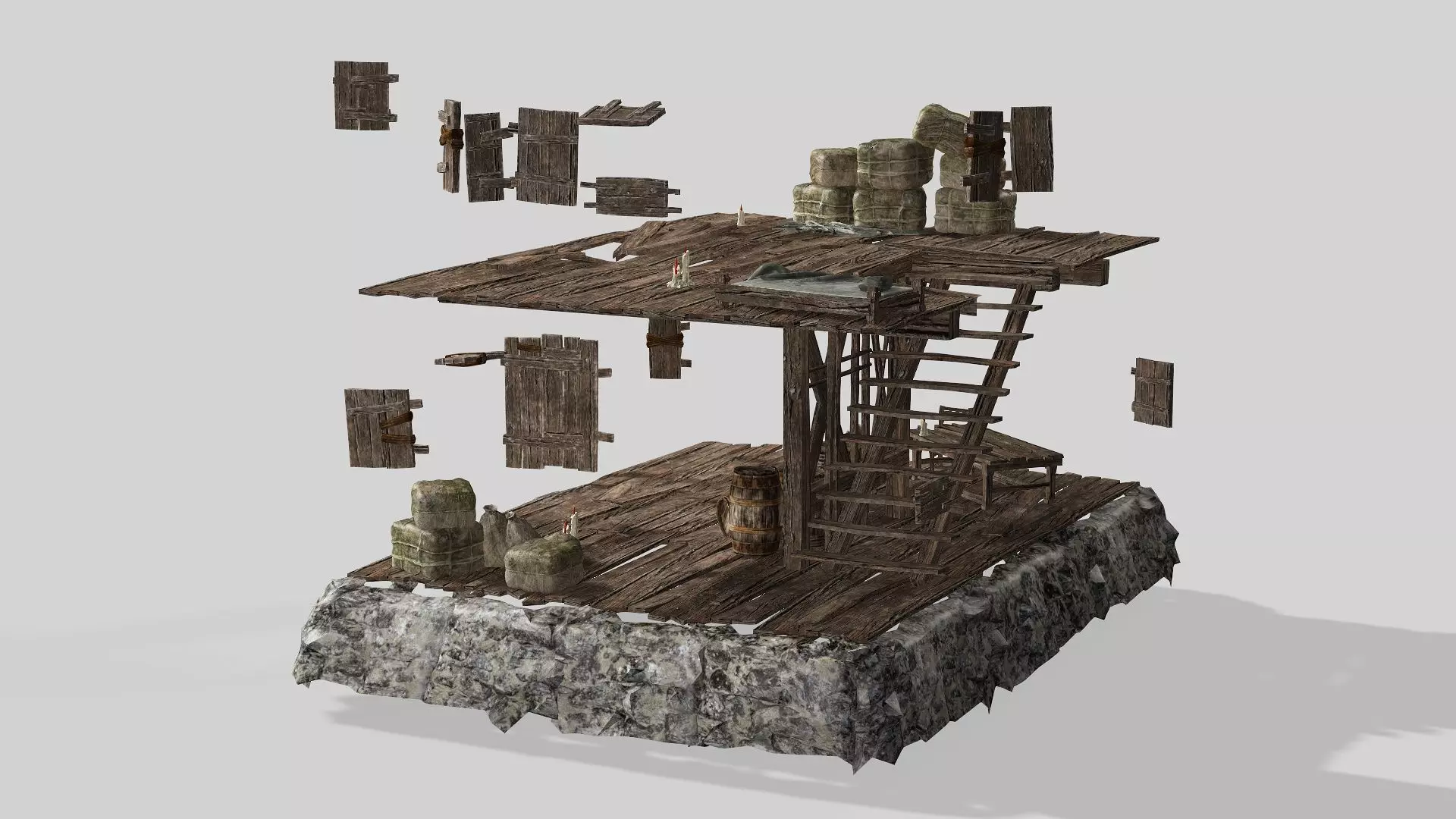 Thatch Hut House 05 For Games and Films 3D Model Low-poly 3D model_6