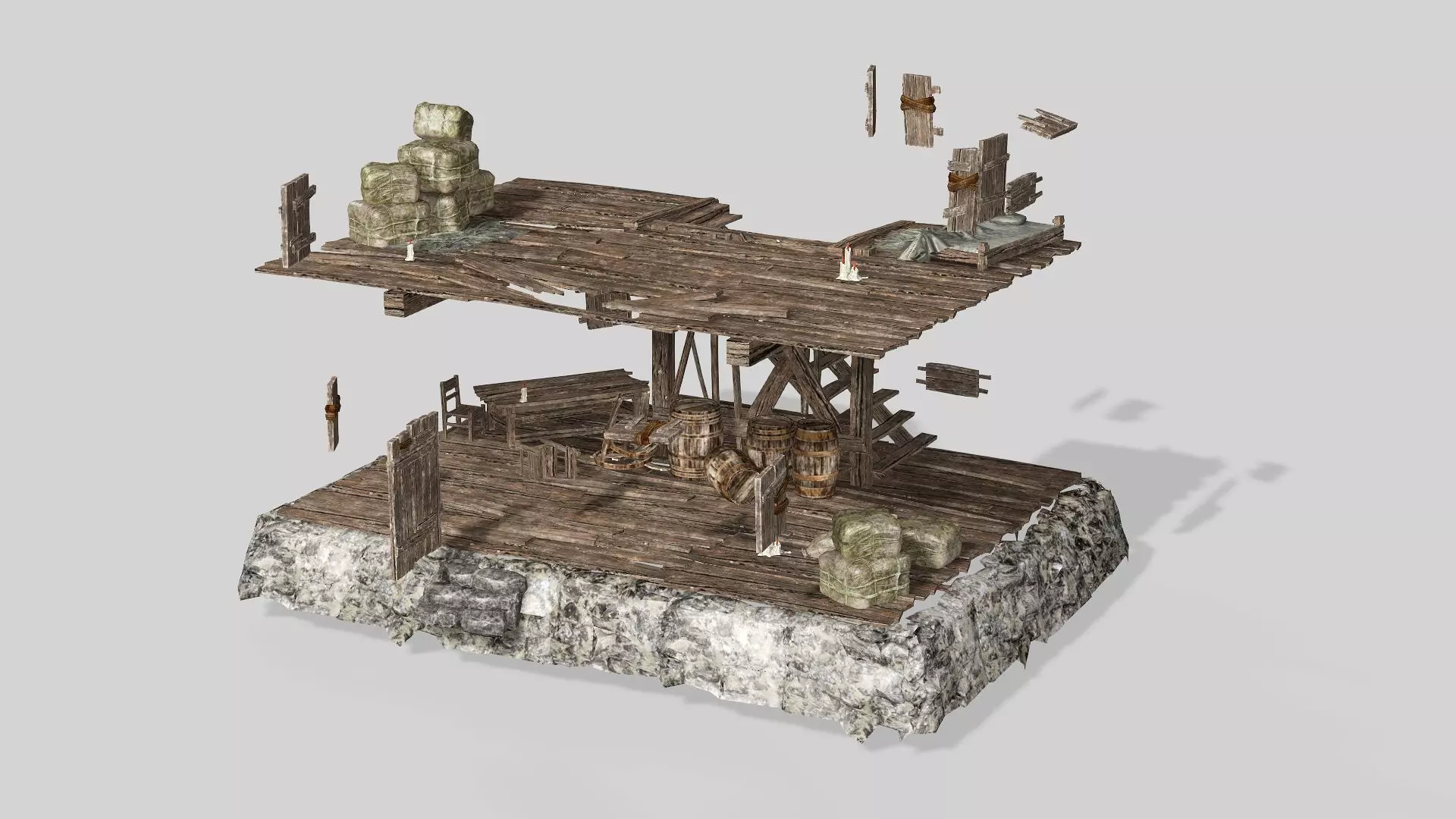 Thatch Hut House 05 For Games and Films 3D Model Low-poly 3D model_5