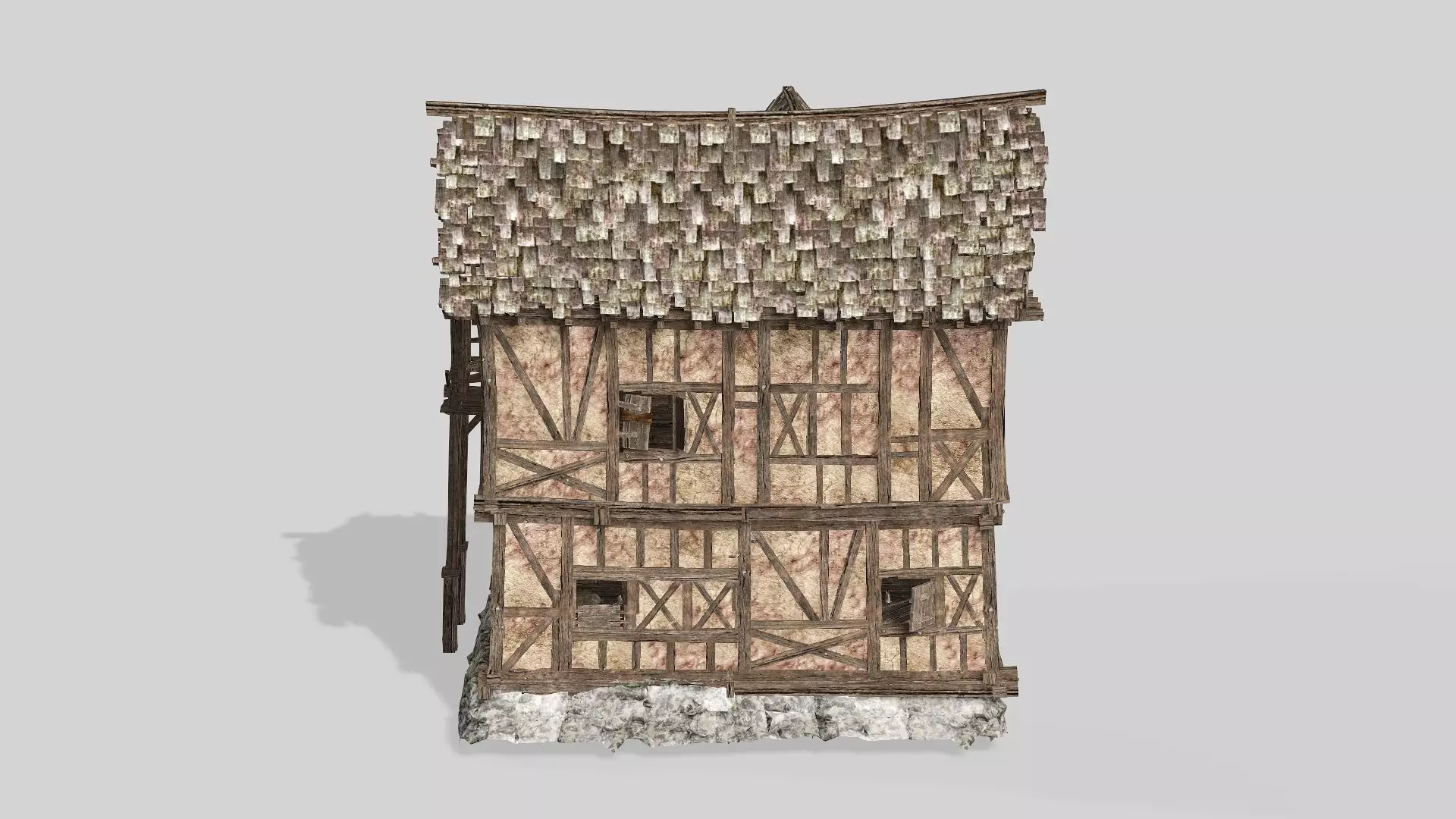 Thatch Hut House 05 For Games and Films 3D Model Low-poly 3D model_3