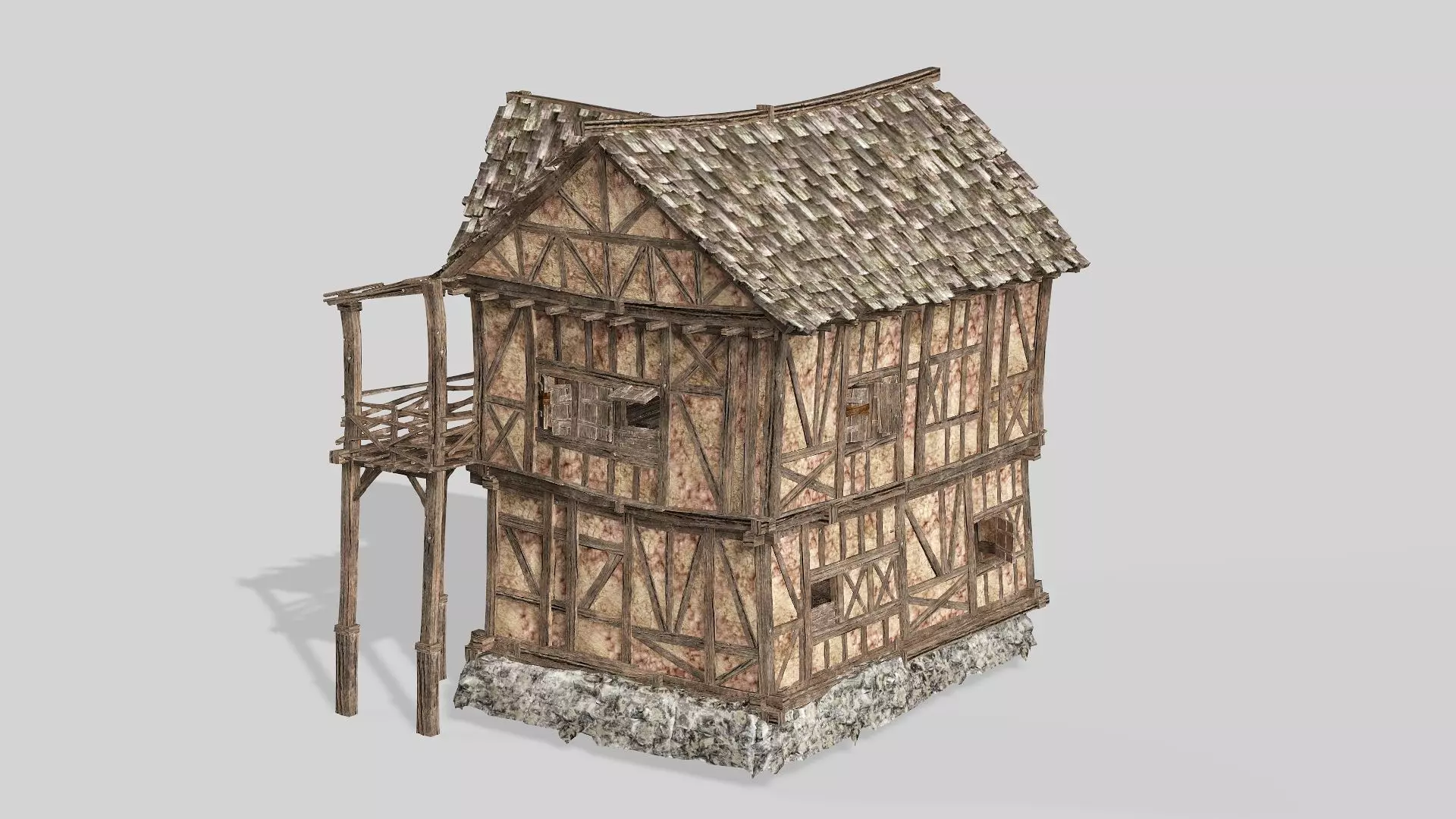 Thatch Hut House 05 For Games and Films 3D Model Low-poly 3D model_2