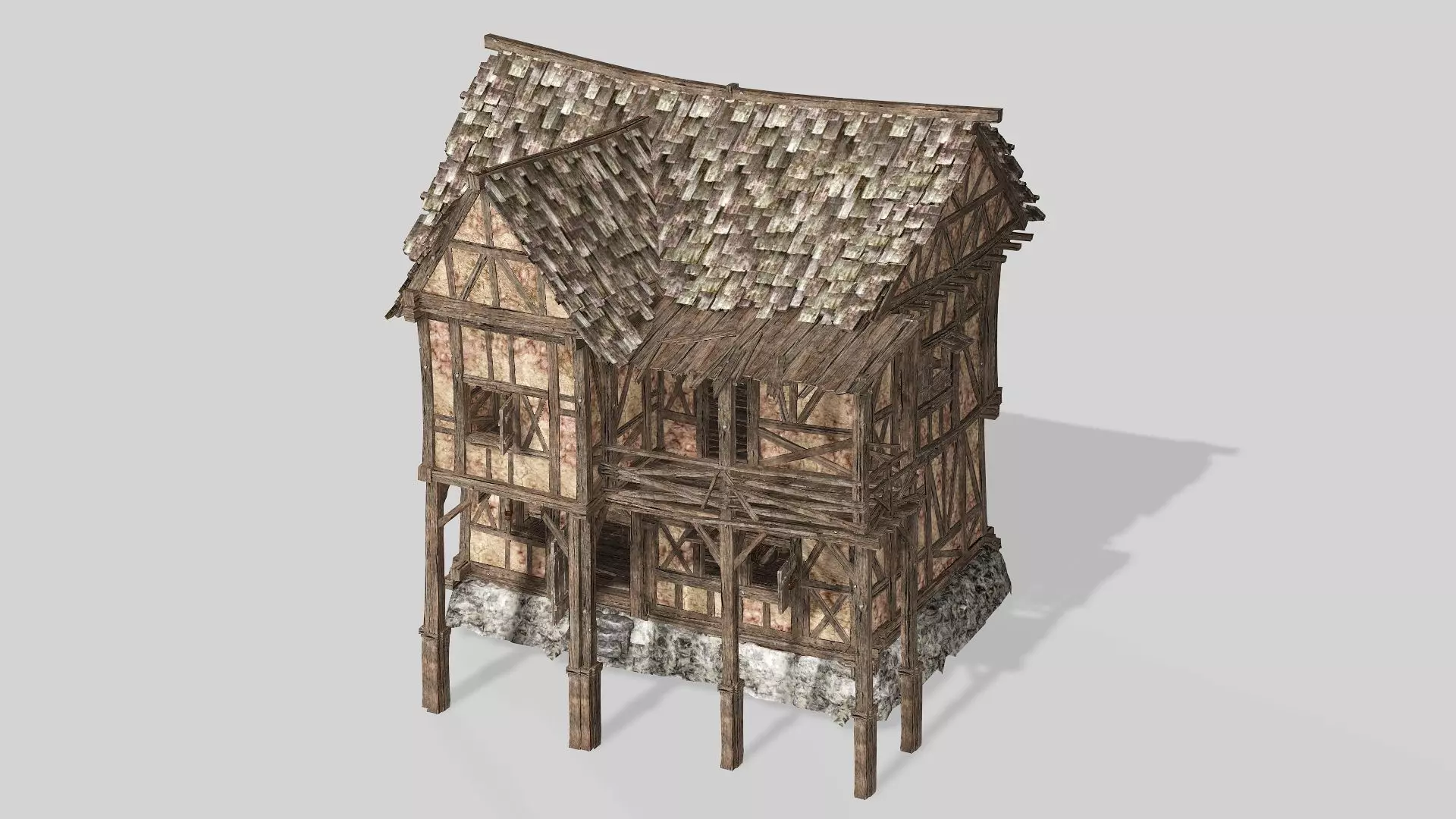 Thatch Hut House 05 For Games and Films 3D Model Low-poly 3D model_7