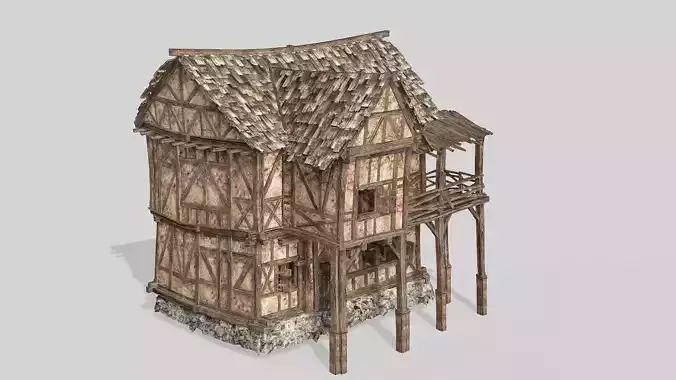 Thatch Hut House 05 For Games and Films 3D Model Low-poly 3D model