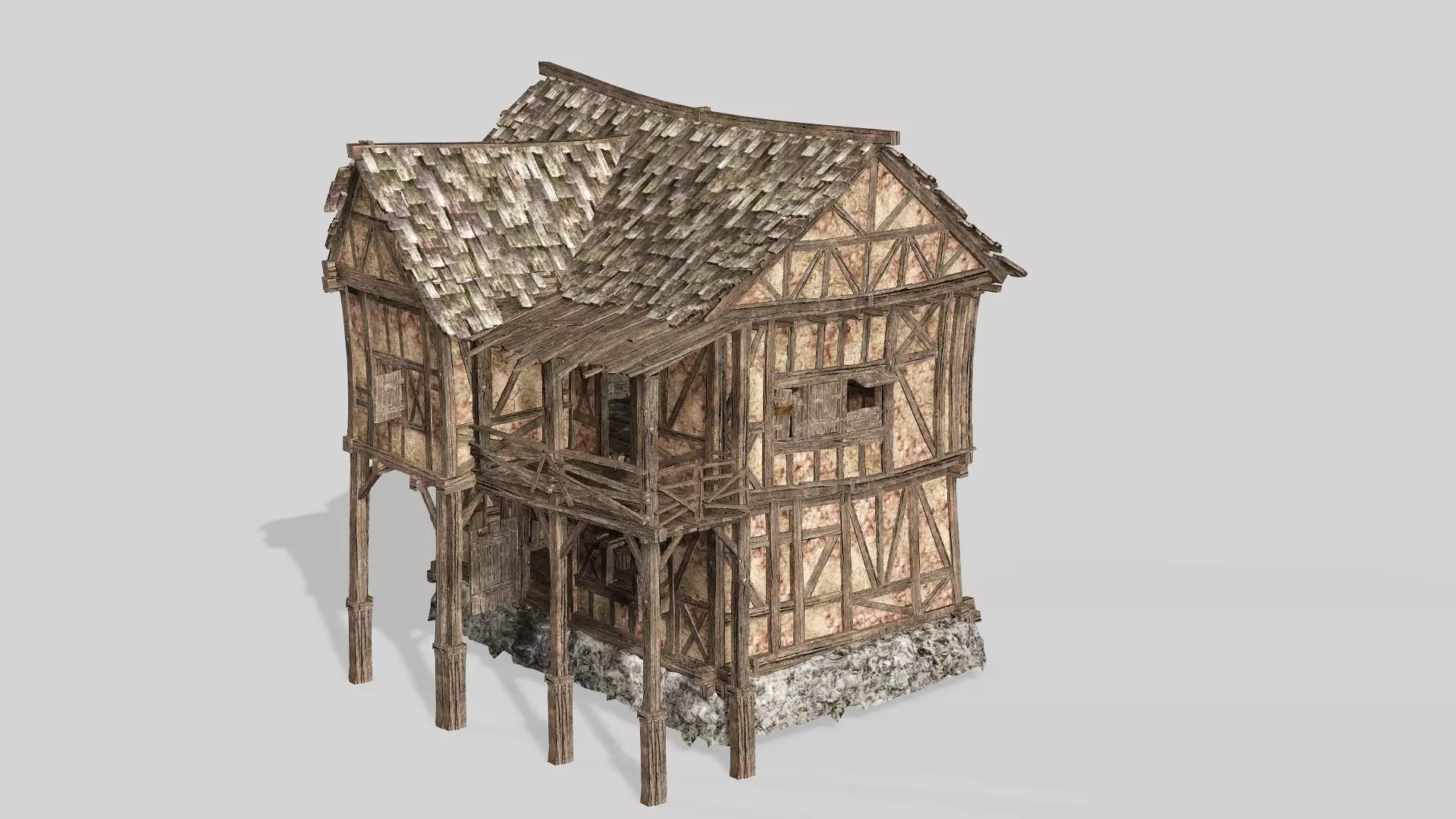 Thatch Hut House 05 For Games and Films 3D Model Low-poly 3D model_1