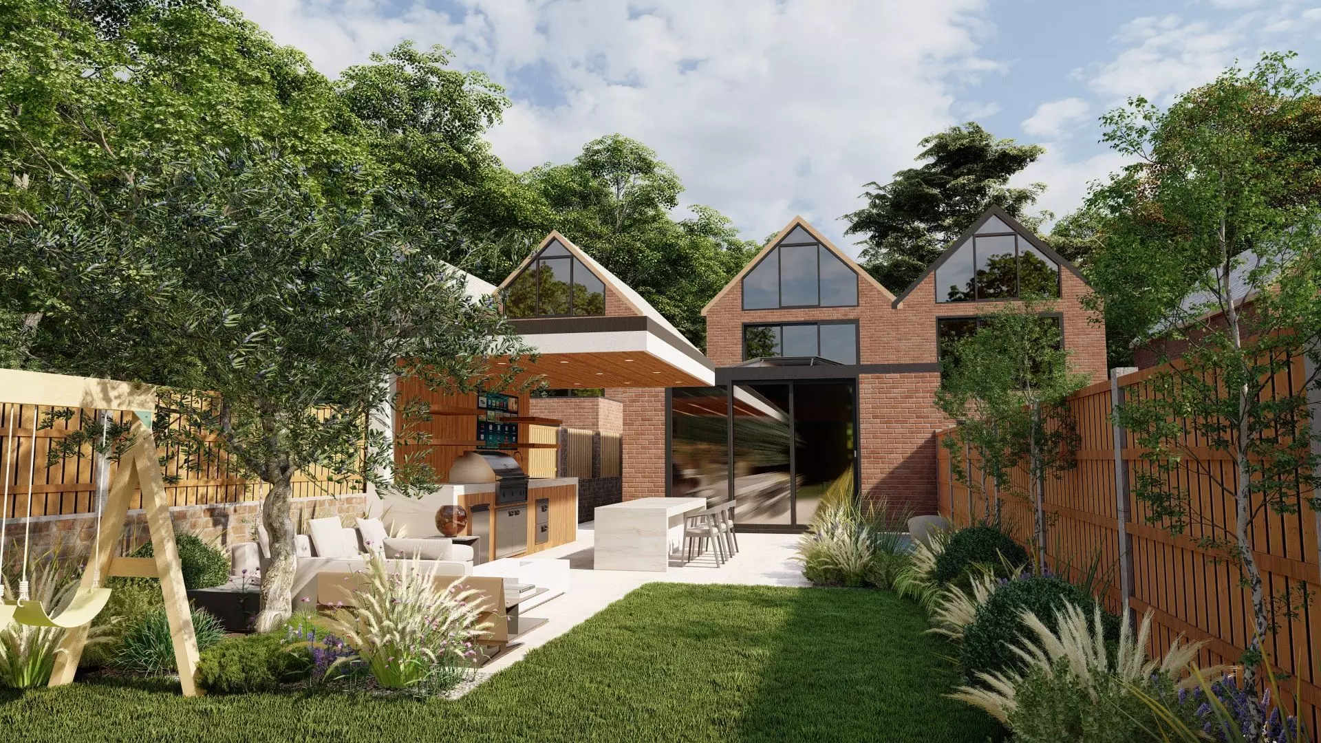 Garden Landscape 3D Model - SketchUp and Lumion Scene 3D model_0