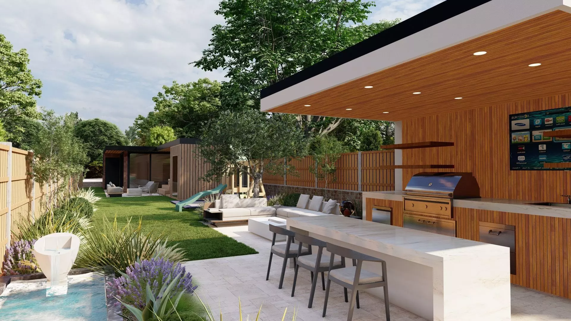 Garden Landscape 3D Model - SketchUp and Lumion Scene 3D model_1