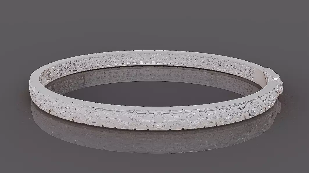 Luxury Gold Bracelet with Geometric Pattern 3D print model_12