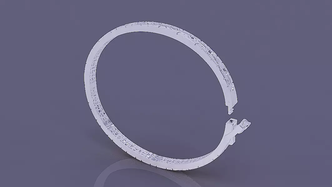 Luxury Gold Bracelet with Geometric Pattern 3D print model_14