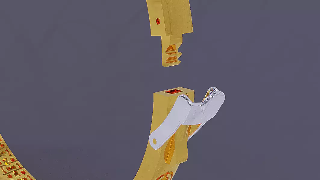 Luxury Gold Bracelet with Geometric Pattern 3D print model_5