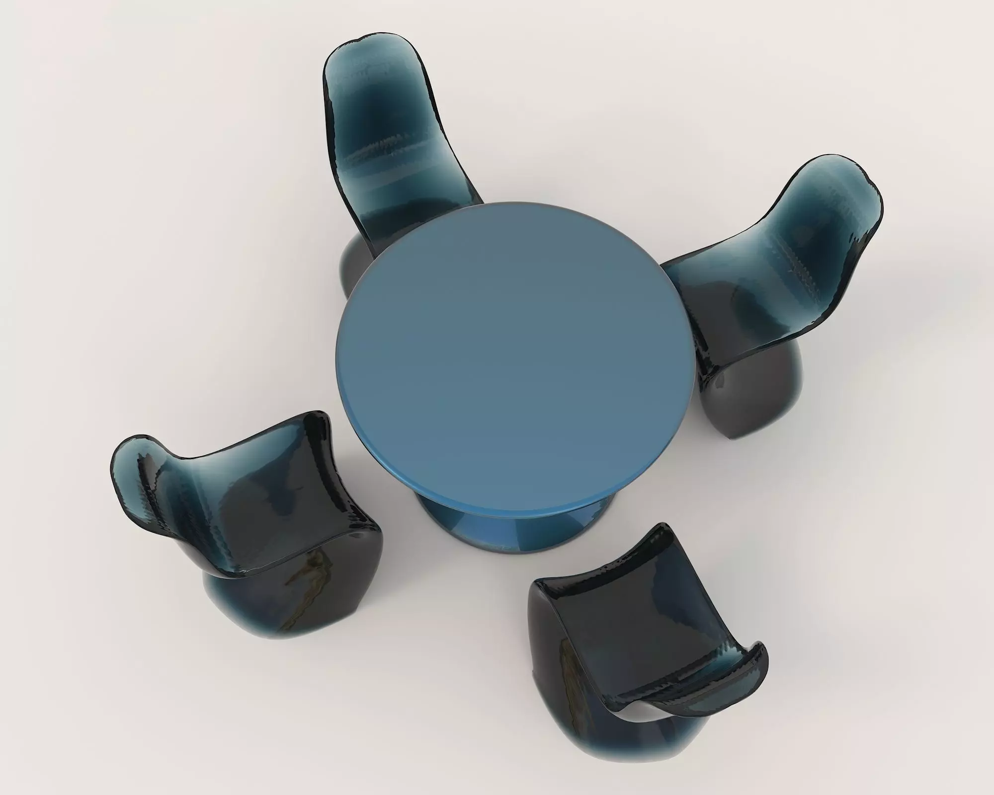 Modern Dining Table and Chairs 26 3D model_4