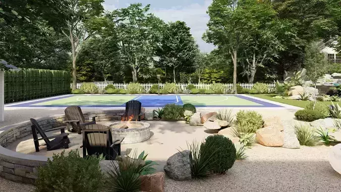 Garden Landscape 3D Model - SketchUp and Lumion Scene